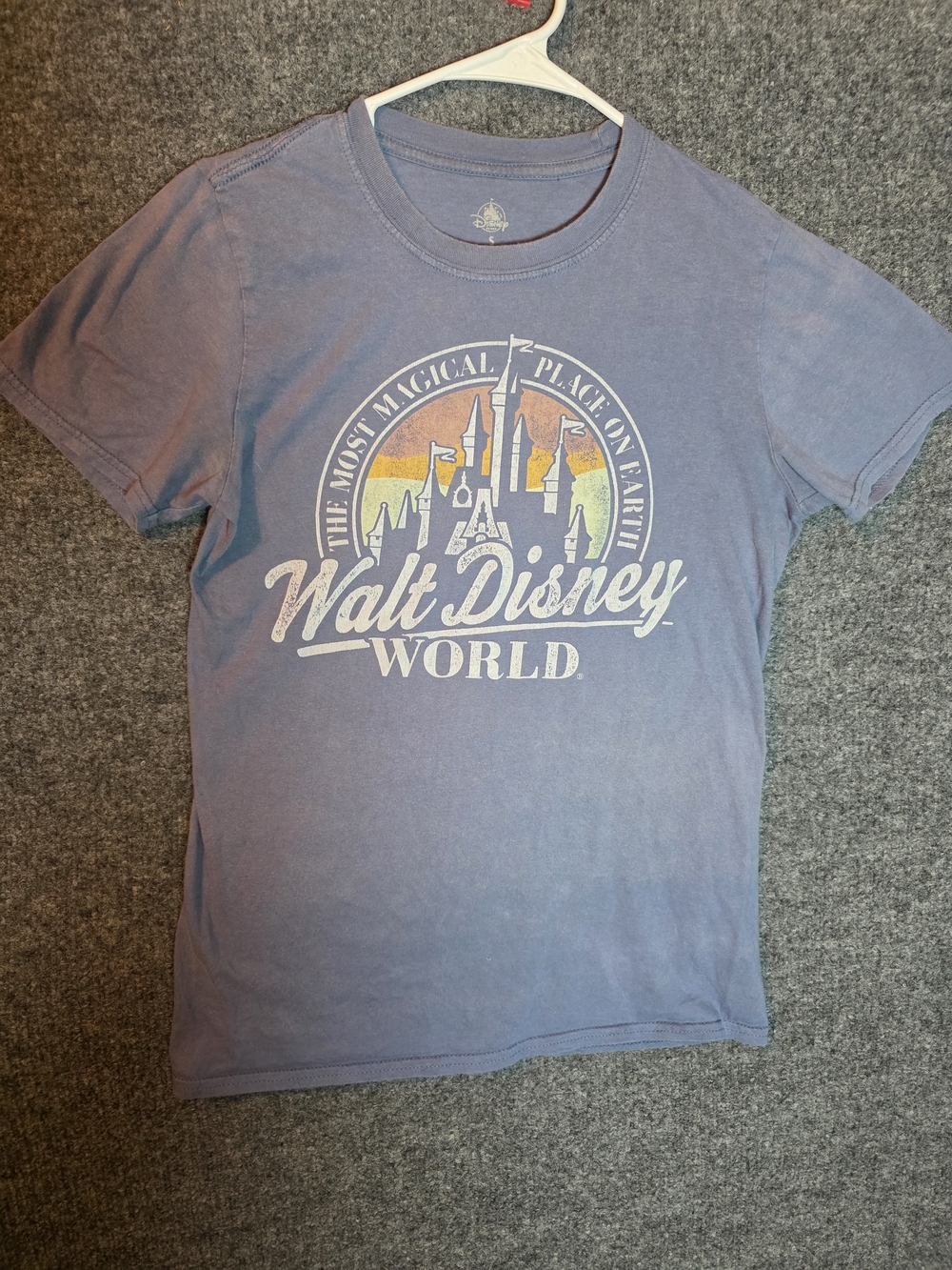 Walt Disney World Graphic T-Shirt Women’s Small Blue Castle Most Magical Place T